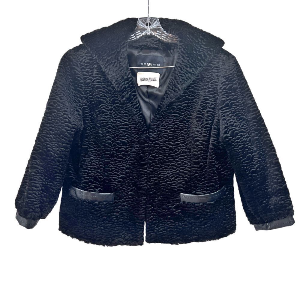 TODD SMITH NWT Black Y2K Vintage Quirky Retro Festival Leather Jkt Size Medium‎